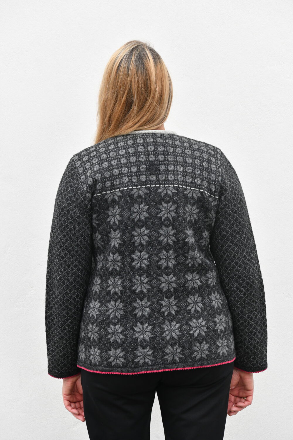 The Everyday A-Line Cardigan – Short Wool Cardigan - Dark Grey - Image 2