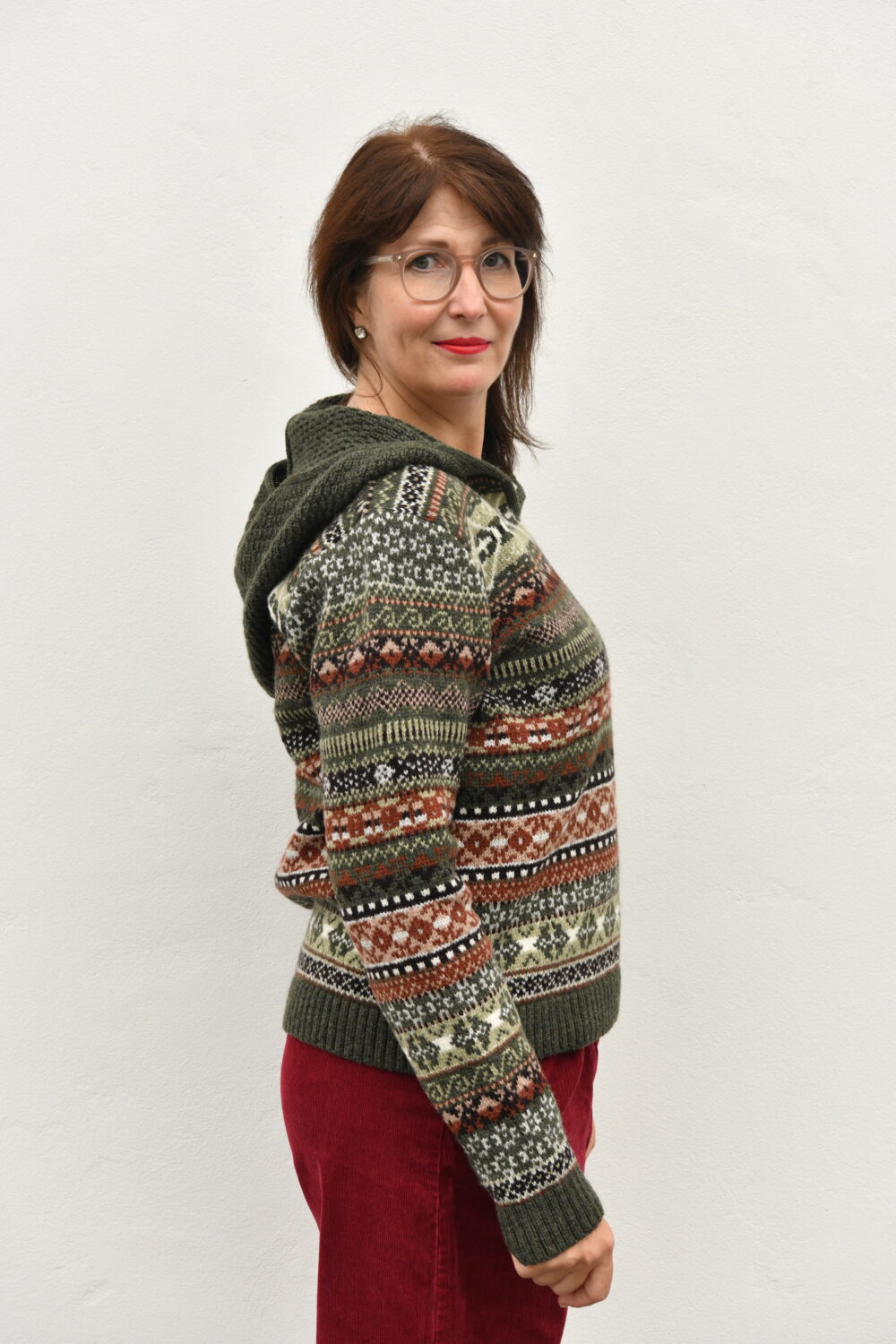 Magic Signs Sweater – Unisex Patterned Wool Hoodie - Green - Image 3