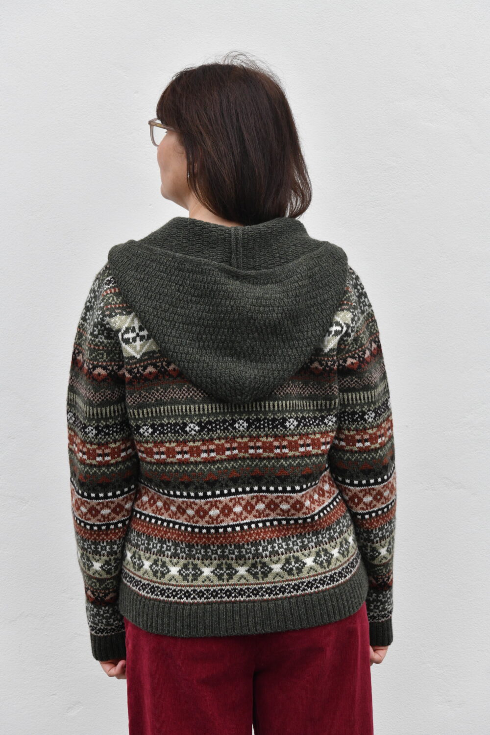 Magic Signs Sweater – Unisex Patterned Wool Hoodie - Green - Image 2
