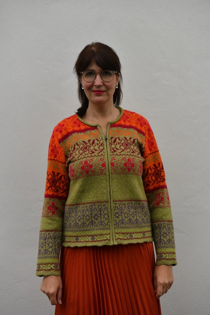 Lucky You Cardigan – Women's Patterned Short Cardigan - Orange