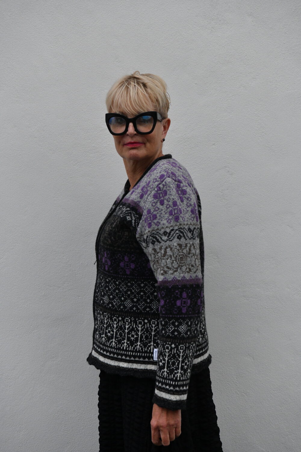The Lucky Symbols Cardigan – Women's Patterned Short Cardigan - Image 2