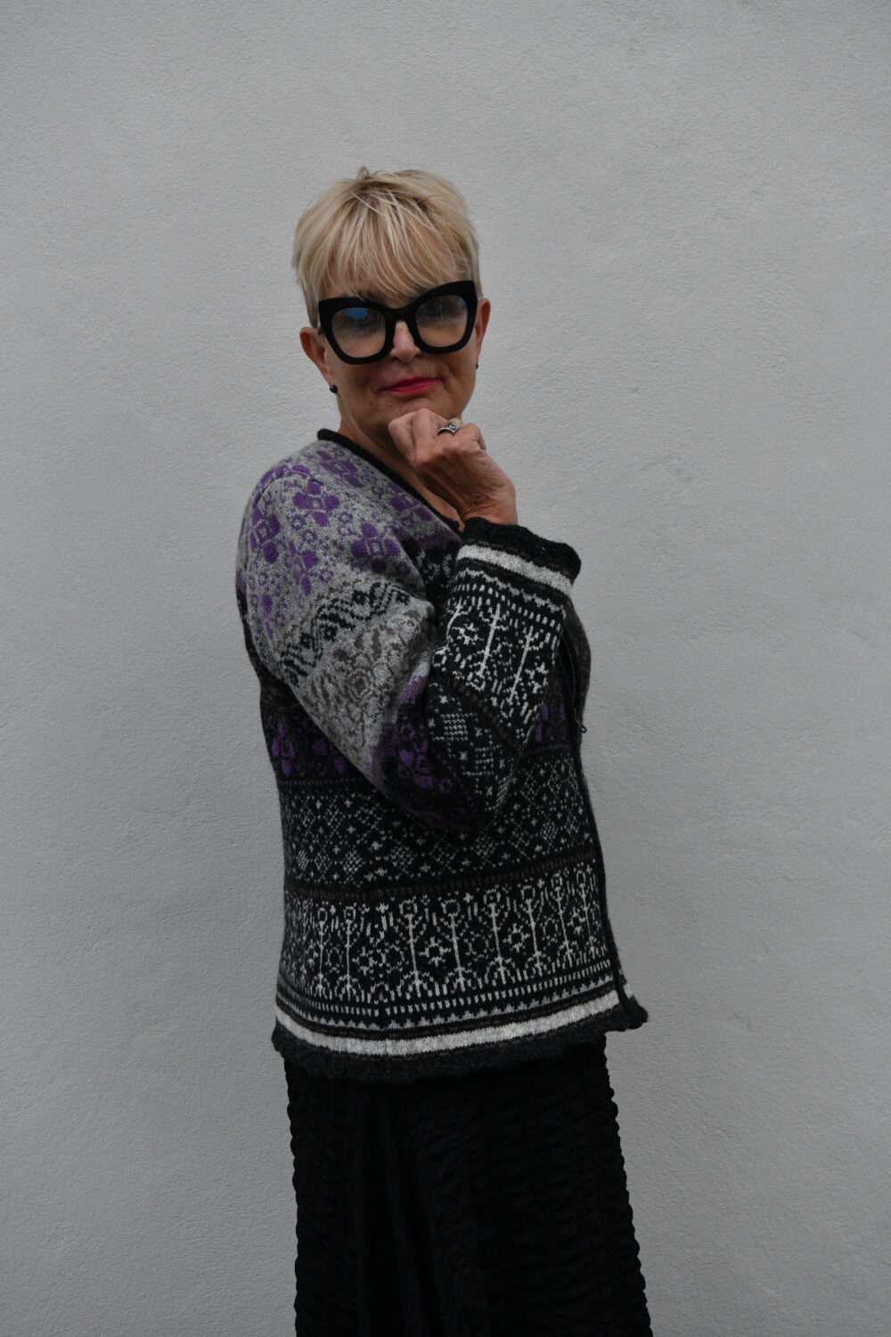 The Lucky Symbols Cardigan – Women's Patterned Short Cardigan - Image 4